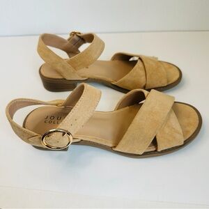 Journee Collection Tan Suede Sandals Size 8